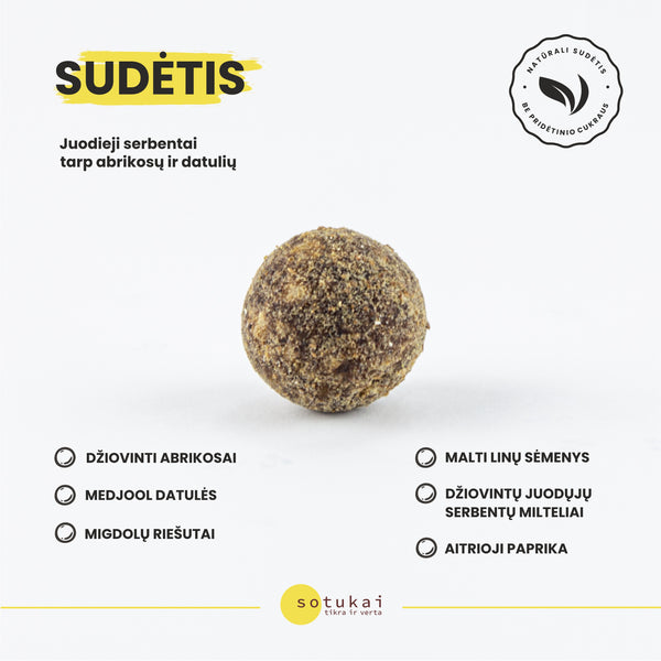 Sotukų sudėtis sotukai - augalinis užkandis, sveikatai palankus desertas iš supermaisto